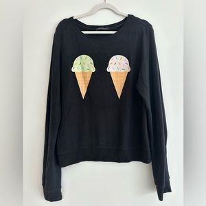 Wildfox sweater, black, ice cream graphic